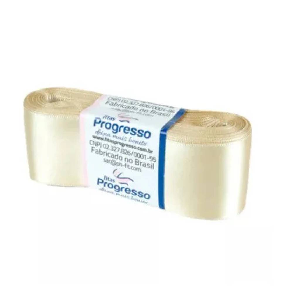 Fita de Cetim Progresso 38mm nº9 - 10m 236 Bege - 1un - Stationery