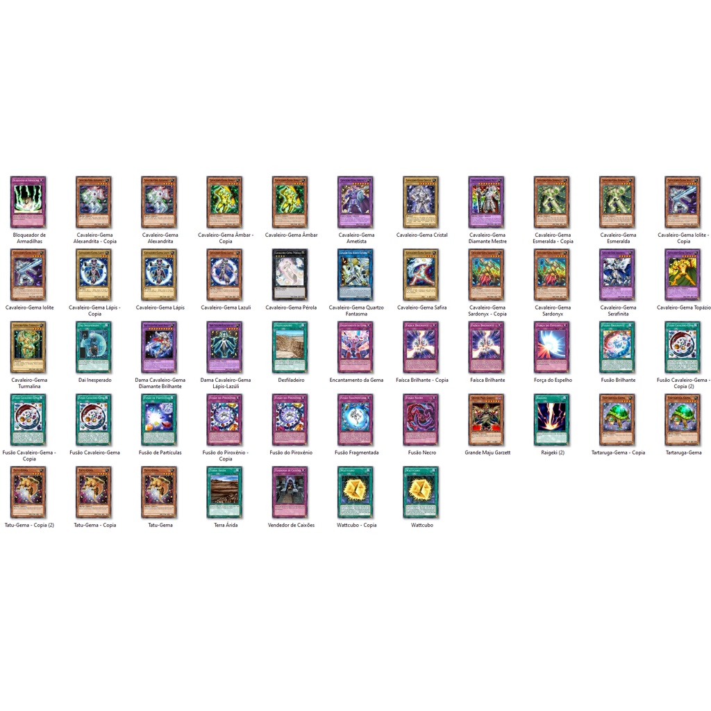 Cartas Yugioh - Deck Cavaleiro Gema 51 cartas ORICA TCG Yu-Gi-Oh