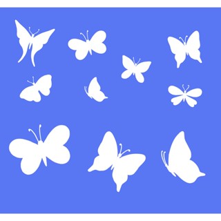 Stencil Borboletas Para Pintura - Tamanho 15x14 - Lumon em Oferta na Shopee