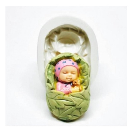 Molde De Silicone Bebê Na Manta Para Decorar Chá De Bebê