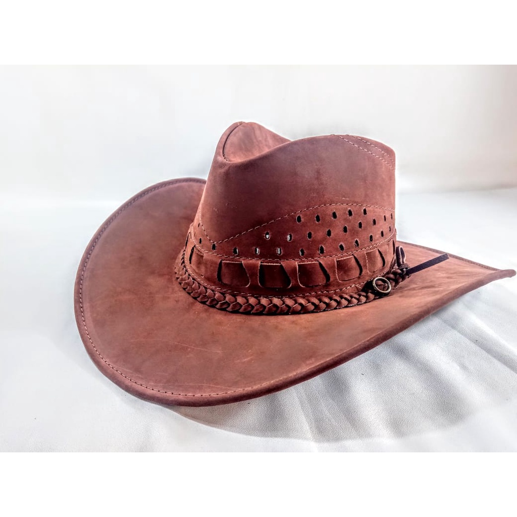 Chapéu Texano Couro Country Feminino Masculno Oferta Relampago