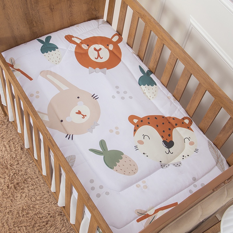 Edredom Dupla Face Avulso Para Berço Bebe Menino Florest em Oferta na Shopee