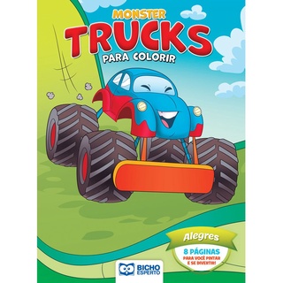 Livro Para Colorir Monster Trucks - Alegres