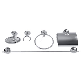 Kit Acessórios Para Banheiro 5 Peças Aço Inox