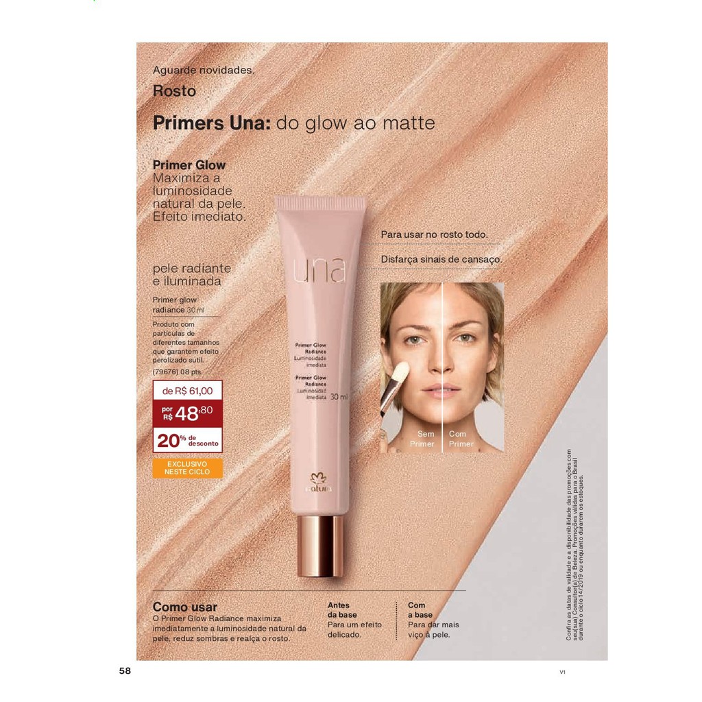 Primer GLOW Natura Una | Shopee Brasil