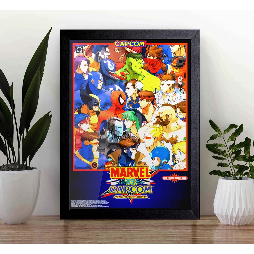 Quadro Marvel vs Capcom 1 A3 - com Acrílico Na Frente (Tamanho 45.5 X 33 Cm) Poster com Moldura