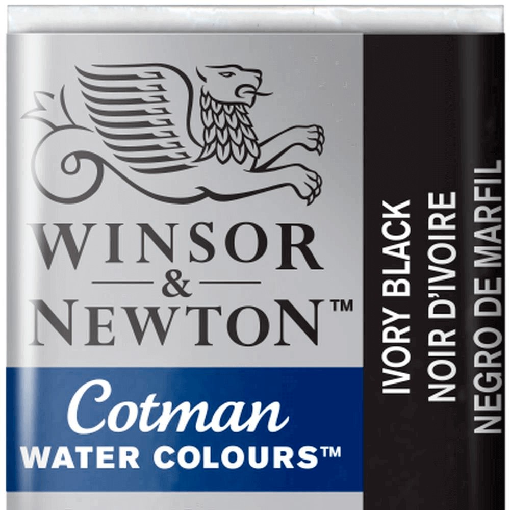 Aquarela Winsor & Newton Cotman Pastilha 331 Ivory Black