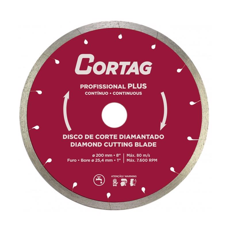 Disco de Corte Diamantado Profissional Plus 200mm 8Pol. 7.600rpm - Cortag em Oferta na Shopee