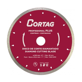 Disco de Corte Diamantado Profissional Plus 200mm 8Pol. 7.600rpm - Cortag em Oferta na Shopee