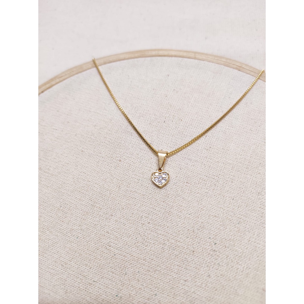 Gargantilha Coração - Semijoia Folheado a Ouro 18k