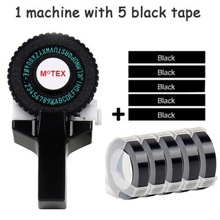 1PCS MOTEX LABEL MAKER E-101 Com Fitas De Recarga 5PCS 9mm x 3m 3D Fita Plástica De Gofragem