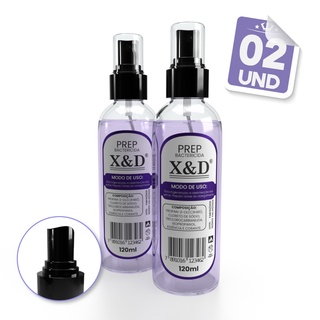 Kit 02 Spray Prep bactericida 120ml X&D para higienização e desinfecção das unhas