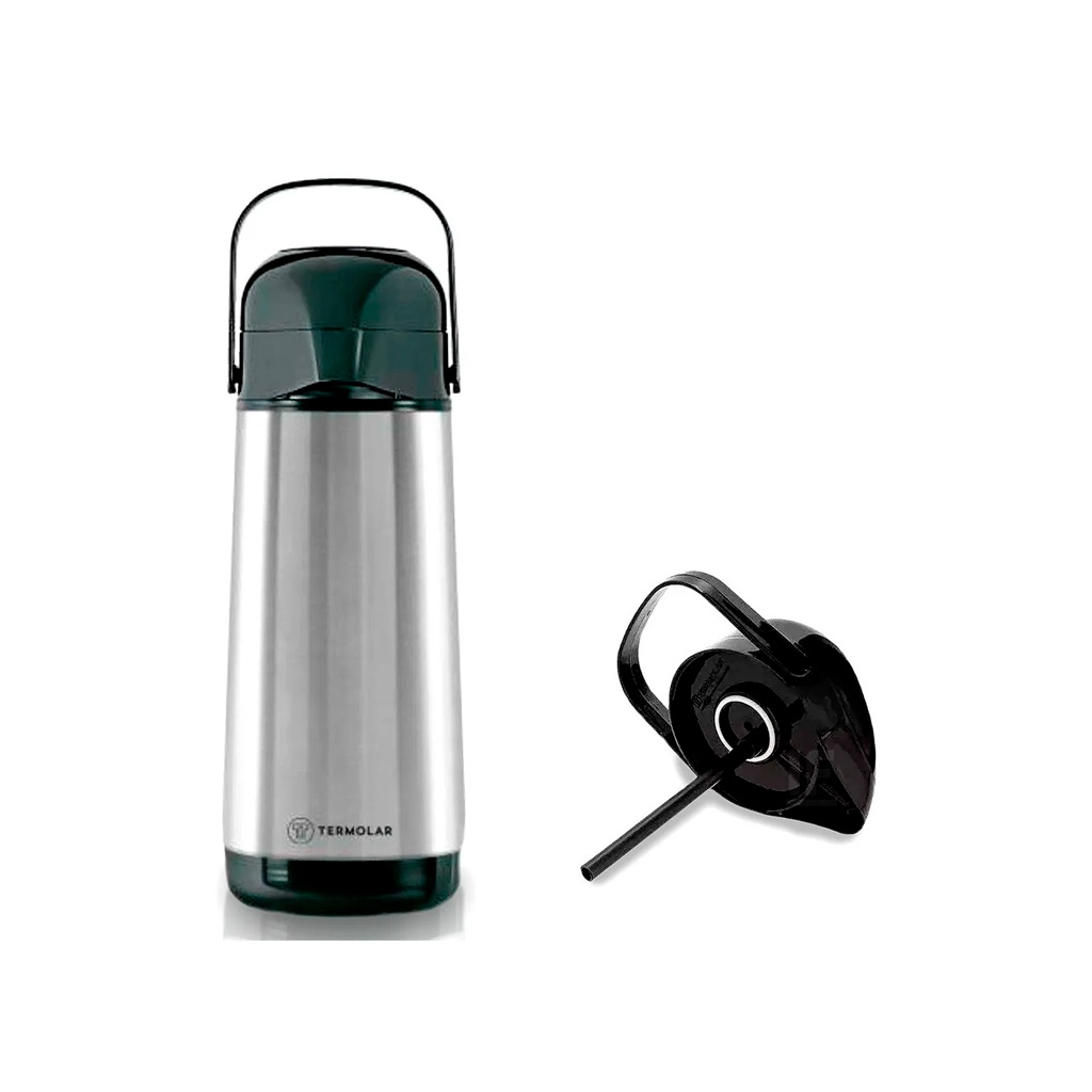 Garrafa Termica Pressao 1l Inox Lumina Termolar Chimarrão Chá Café