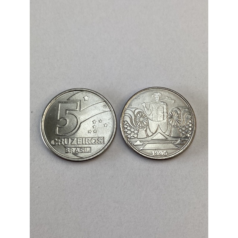 Moeda 5 Cruzeiros 1990 - Salineiro