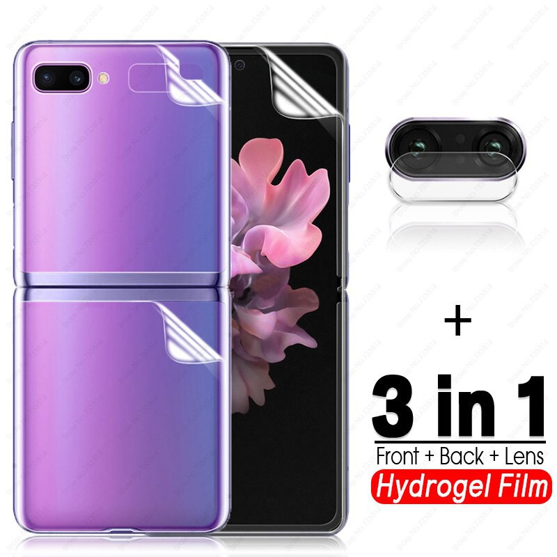 3in1 Front Back Hydrogel Soft Film for samsung galaxy z flip screen for