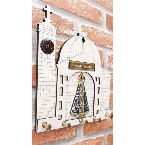 Porta Chave Casa Parede Madeira Mdf Aparecida Branco