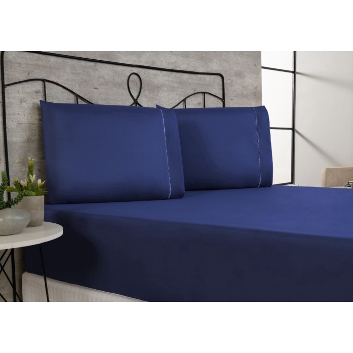 Jogo de Lençol Solteiro, Casal Padrão, Queen e King 03 Peças Percal 400 Fios Ponto Palito Toque Acetinado Diversas Cores