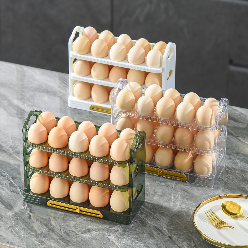 30 Grade Geladeira Ovo Caixas De Armazenamento Organizador Caixa Fresco Tipo Ovos Caso Da Empilhável Acessórios De Cozinha