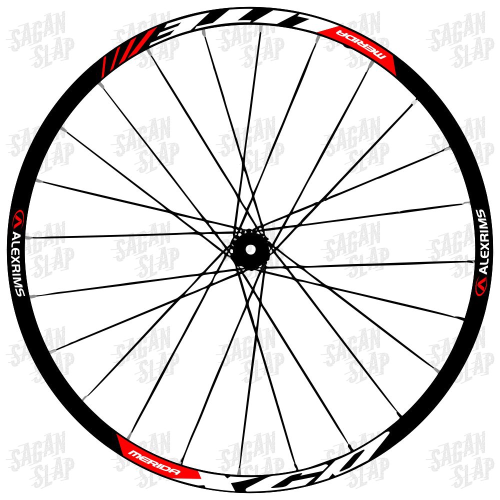 MERAH ALEXRIMS MERIDA XCD LITE Adesivo Vermelho Largura 2cm Decalque Aro mtb roadbike 26 27.5 29 700c