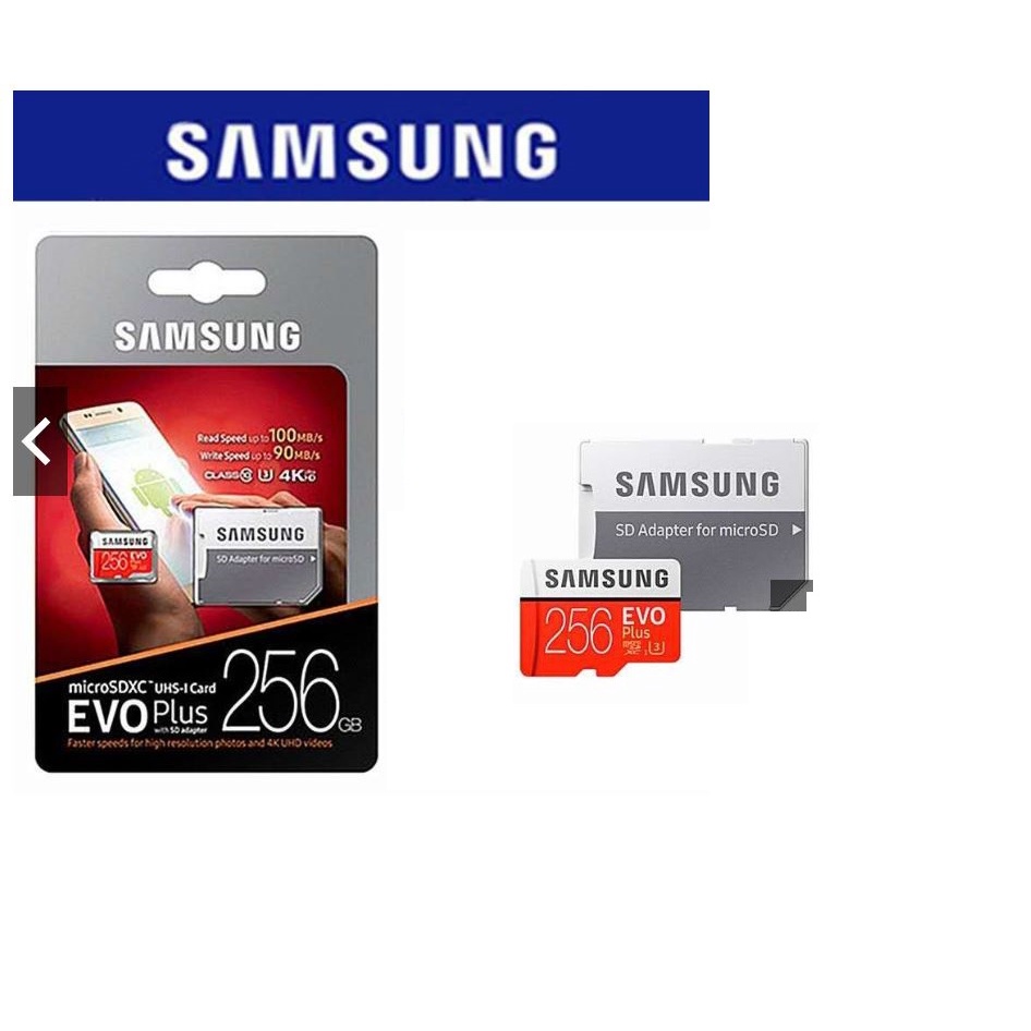 memória microsd samsung 256gb evo plus com adaptador sd