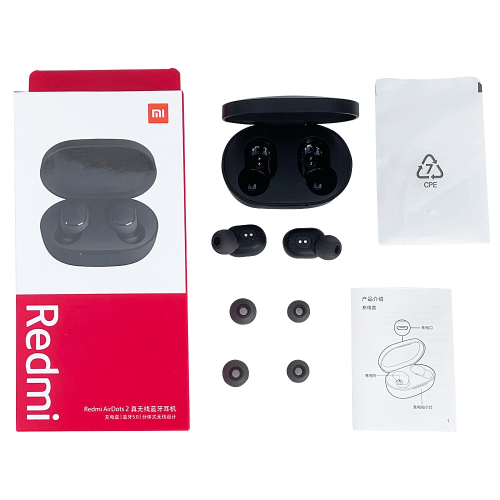 Xiaomi Redmi AirDots 2 Versão Chinesa, Primeira Linha - Preto - Envio Rápido