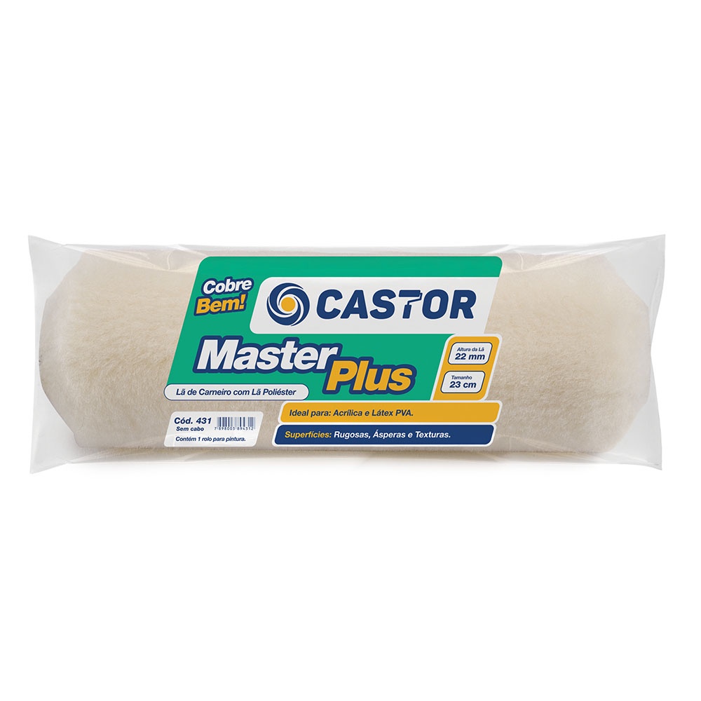 Rolo para Pintura Lã Master Plus 22MMx23CM s/cabo - Castor - Home & Living