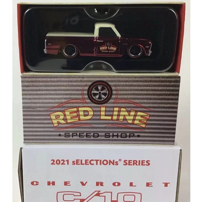 Chevrolet C/10 HotWheels RLC Redline Club Pickup vermelha 2021 selections series