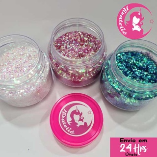 Glitter Flocado para Resina Epóxi / Unhas / Biscuit - Holográficos/Camaleão/Colorido - 5g / 10 / 20 g
