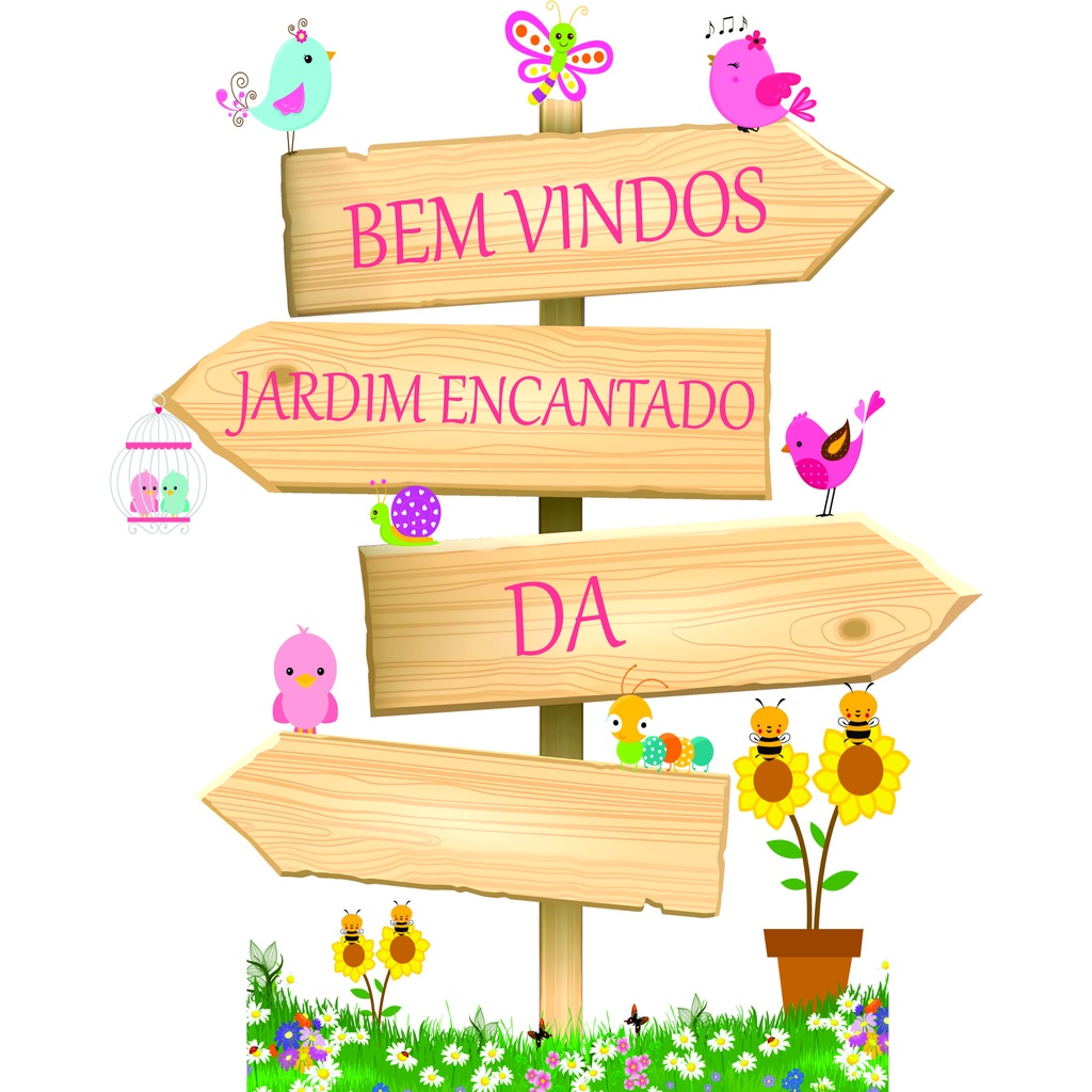 1 Display Placa Indicativa Jardim Encantado 70cm 3MM ENVIAR O NOME NO ATO DA COMPRA SE NÃO IRÁ SEM NOME!