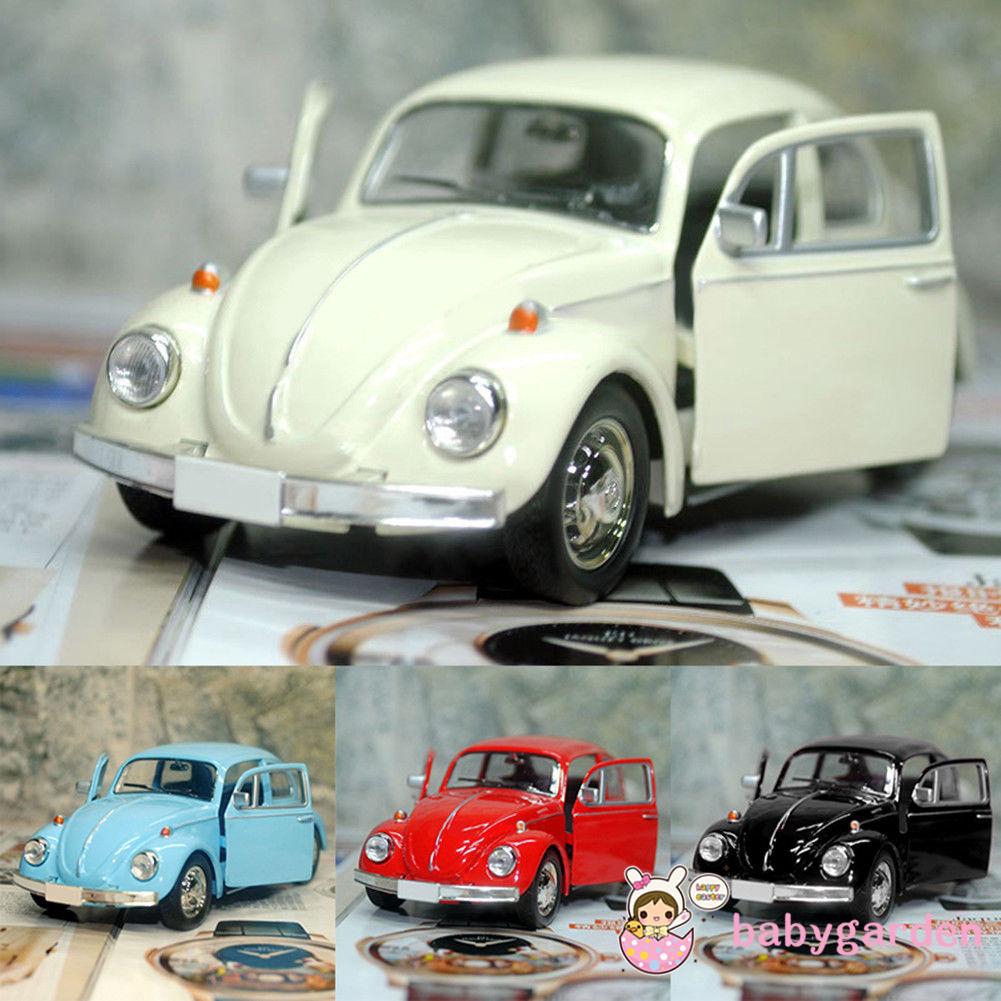 Miniatura de Carro Fusca Vintage Diecast Puxar para Trás Brinquedo Presente Infantil Decoração de Quarto