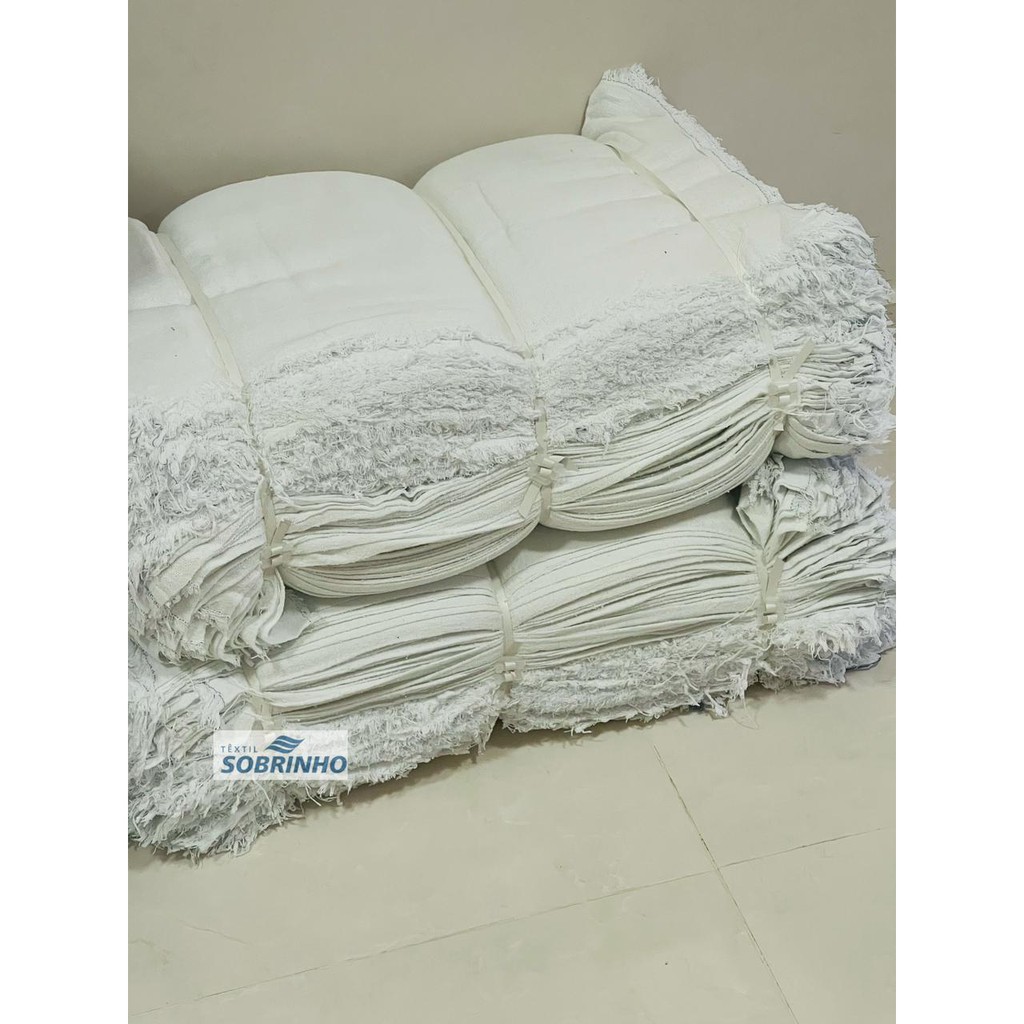 Pano De Chão Alvejado Branco  Kit Com 10 Peças .