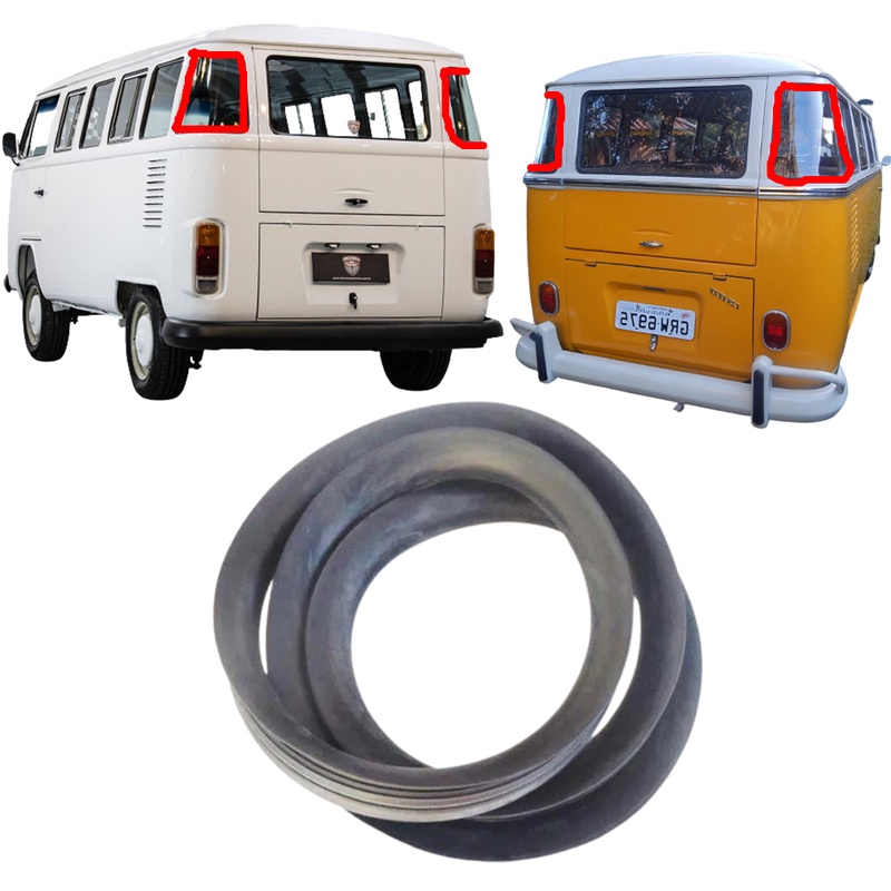 Borracha Vidro Curvo Janela Lateral Kombi Corujinha 1200 1500 1600 e Kombi Clipper 1959 até 1997 em Oferta na Shopee