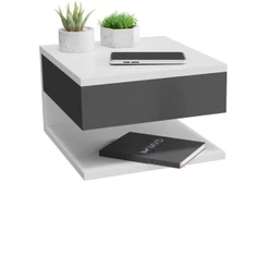 Mesa De Cabeceira Cor Branco Preto Mesinha Suspenso
