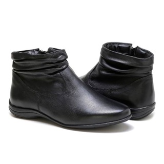 Bota Feminina Couro Legítimo Sb Shoes Cano Curto Solado Baixo Confortável Prática Versátil Ref. 250 em Oferta na Shopee