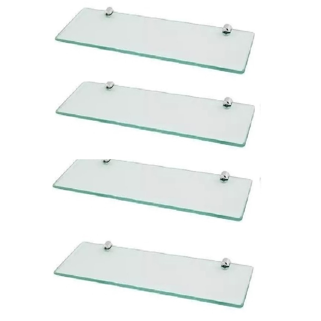 Prateleira de vidro decorativa 30 x 10 kit com 4 unidades
