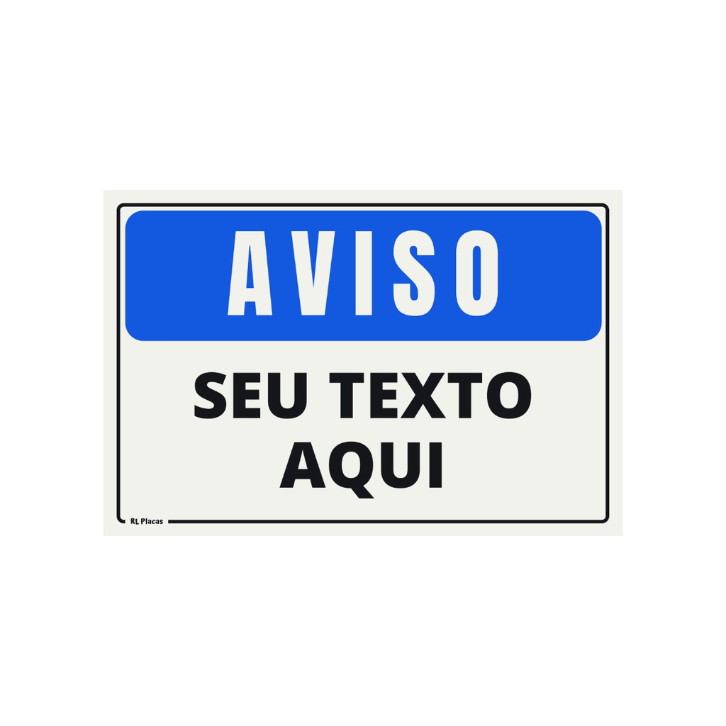 Placa de Sinalização Monte Seu Texto 15x10 cm