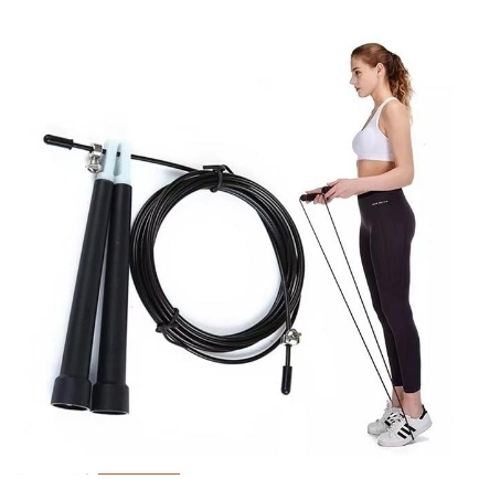 Corda De Pular Crossfit Speed Rope Rolamento Cabo Preta