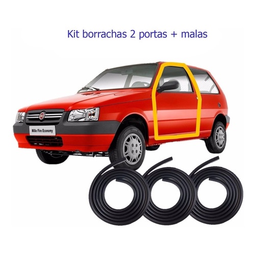 Borrachas Vedação Uno Mille 1989 1990  2 Porta+ 1 Mala em Oferta na Shopee