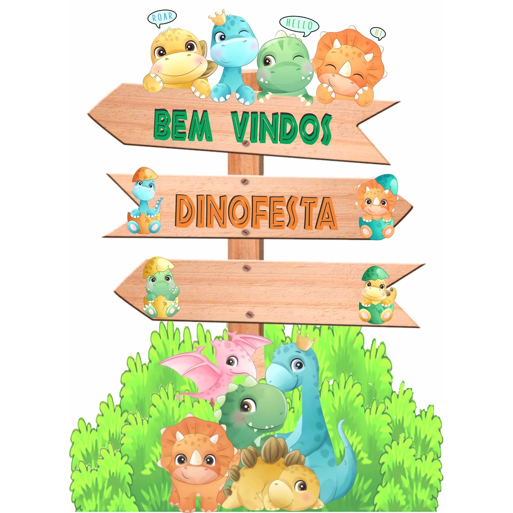 1 DISPLAY PLACA DINO BABY PERSONALIZADA 70CM