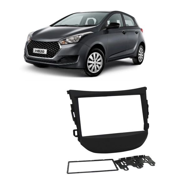 Moldura Painel DVD 2 Din MP5 Central Multimidia Hyundai Hb20s Hb20 Hb20x