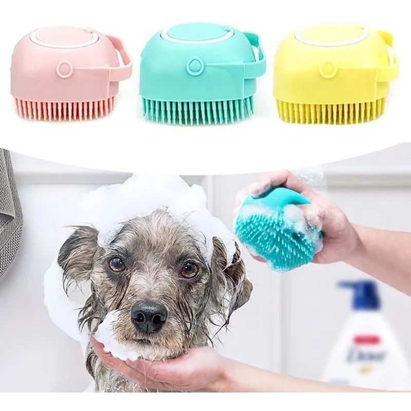 Lava Pelo Pet Escova Banho Cachorro Gato Dispenser Shampoo