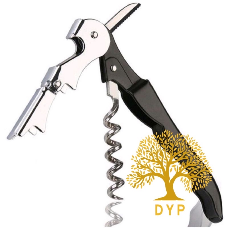 Saca Rolhas C/ 2 Estágios Abridor de Vinhos Garrafas Cervejas Em Aço Inox Gourmet Uny Home em Oferta na Shopee