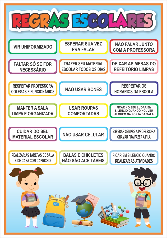 Banner Escolar Regras Escolares - 85x60cm | Shopee Brasil