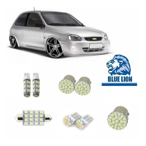 Kit Lâmpada Led Chevrolet Gm Corsa Wind Classic Super Branca