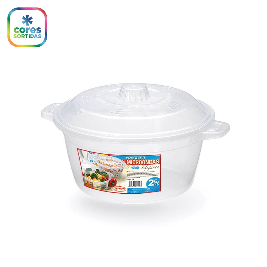 Panela para Micro-Ondas Elegance 2,6L para Uso Doméstico Casa Organizada Prático e Funcional