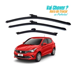 Kit 3 Palhetas Limpador De Parabrisa Dianteiro + Traseiro Fiat Argo 2018 2019 2020 2021