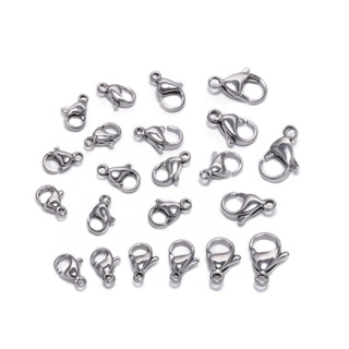 St.kunkka 30pcs Inoxidável Fecho Lagosta Chaveiro Pulseira Colar fivela de mola Vários tamanhos de do 9/10/11/12/13/15mm em Oferta na Shopee