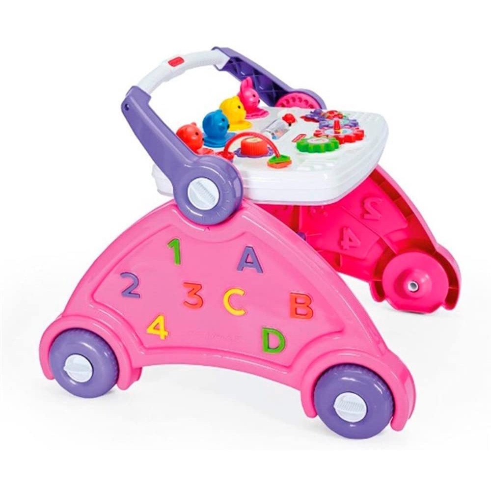 Andador Infantil Didático Rosa Brinquedo Bebê - Poliplac