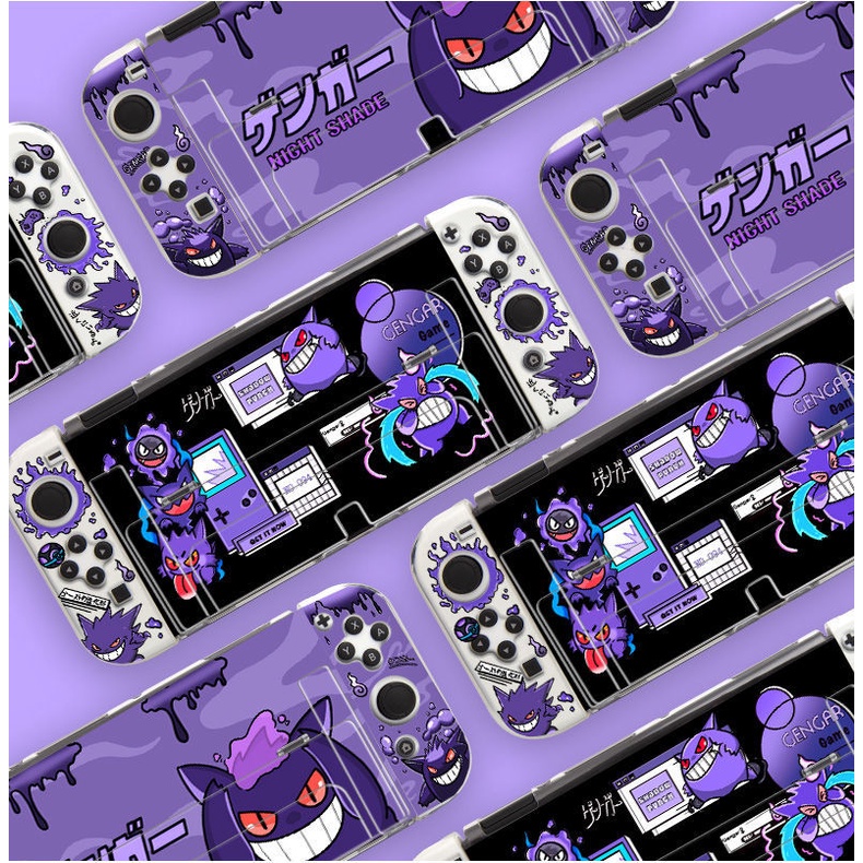 Capa Protetora Compatível Com Nintendo Switch & OLED 2021,Protive Case Para/Console E Controlador Joy-Con (Gengar)