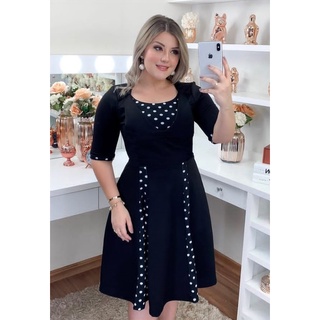 Vestido Moda Evangélica Gospel Midi rodado Social Eventos Longuete